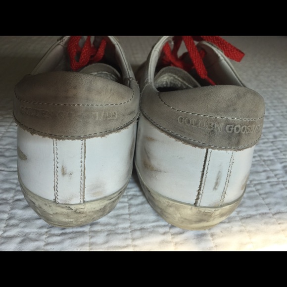 Golden Goose superstar white leather distressed sneaker w/suede toe - Picture 13 of 16